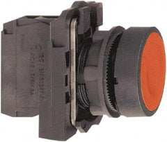 Schneider Electric - 22mm Mount Hole, Flush, Pushbutton Switch with Contact Block - Round, Red Pushbutton, Momentary (MO) - All Tool & Supply