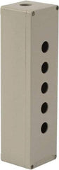 Schneider Electric - 5 Hole, 1.58 Inch Hole Diameter, Aluminum Pushbutton Switch Enclosure - 12.2 Inch High x 3.35 Inch Wide x 3.03 Inch Deep, 4, 13 NEMA Rated - All Tool & Supply