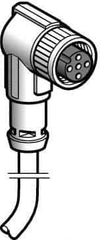 Telemecanique Sensors - 4 Amp, M12 3 Pin Elbowed Female Cordset Sensor and Receptacle - 10 to 30 VDC, 5m Cable Length, IP67 Ingress Rating - All Tool & Supply