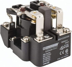 Square D - 10 VA Power Rating, Electromechanical Screw Clamp General Purpose Relay - 10 Amp at 110 V & 4 Amp at 220 V, DPDT, 120 VAC at 50/60 Hz, 63.6mm Wide x 58.8mm High x 79.4mm Deep - All Tool & Supply