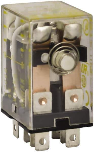 Square D - 1/2 hp at 240 Volt & 1/3 hp at 120 Volt, Electromechanical Plug-in General Purpose Relay - 10 Amp at 240 VAC, DPDT, 24 VAC at 50/60 Hz - All Tool & Supply