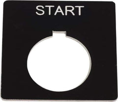 Schneider Electric - Square, Plastic Legend Plate - Start - Black Background, White Letters, 1.2 Inch Hole Diameter, 2-1/4 Inch Square - All Tool & Supply