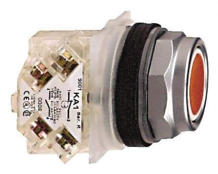 Schneider Electric - 30mm Mount Hole, Flush, Pushbutton Switch with Contact Block - Octagon, Red Pushbutton, Momentary (MO) - All Tool & Supply