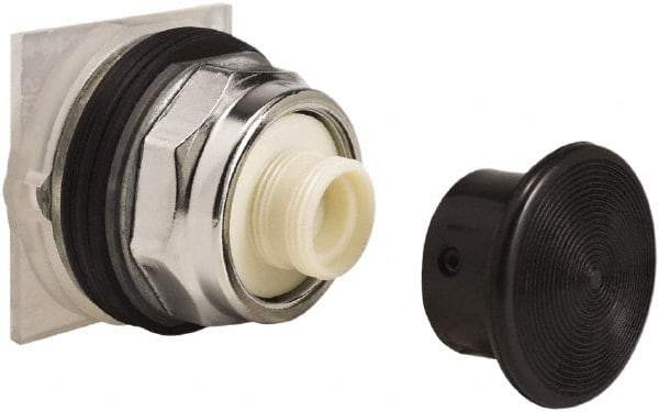 Schneider Electric - 30mm Mount Hole, Extended Straight, Pushbutton Switch Only - Black Pushbutton, Momentary (MO) - All Tool & Supply