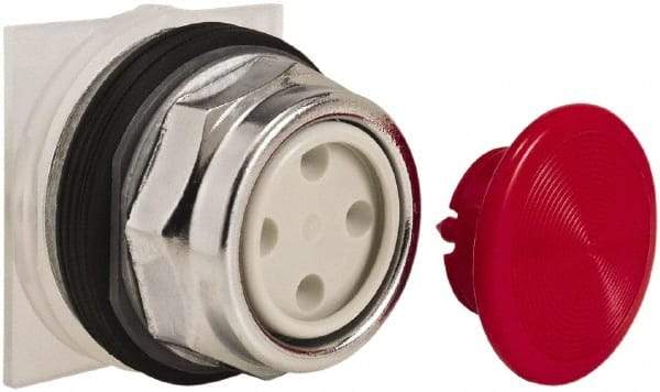 Schneider Electric - 30mm Mount Hole, Extended Straight, Pushbutton Switch Only - Round, Red Pushbutton, Momentary (MO), Weatherproof, Dust and Oil Resistant - All Tool & Supply