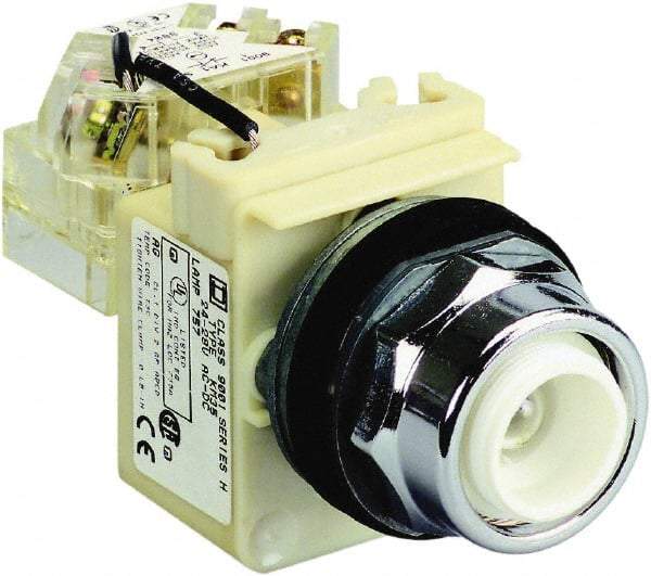 Schneider Electric - 250 V Incandescent & LED Push-to-Test Pilot Light - Screw Clamp Connector, 104mm OAL x 54mm Wide, Dust-tight, Oiltight, Shock Resistant, Vibration Resistant, Watertight - All Tool & Supply