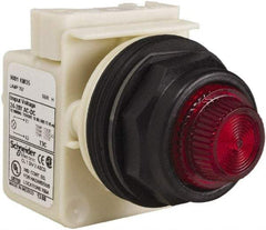 Schneider Electric - 24 V, 28 V Red Lens Indicating Light - Round Lens, Screw Clamp Connector, Corrosion Resistant, Dust Resistant, Oil Resistant - All Tool & Supply