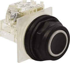 Schneider Electric - 30mm Mount Hole, Flush, Pushbutton Switch with Contact Block - Octagon, Black Pushbutton, Momentary (MO) - All Tool & Supply