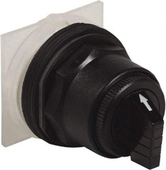 Schneider Electric - 30mm Mount Hole, 3 Position, Knob and Pushbutton Operated, Selector Switch Only - Black, Momentary (MO), without Contact Blocks, Anticorrosive, Weatherproof, Dust and Oil Resistant - All Tool & Supply