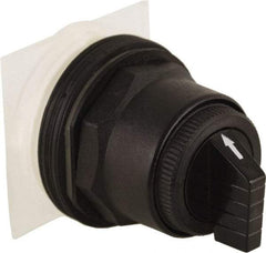 Schneider Electric - 30mm Mount Hole, 3 Position, Knob and Pushbutton Operated, Selector Switch Only - Black, Momentary (MO), without Contact Blocks, Anticorrosive, Weatherproof, Dust and Oil Resistant - All Tool & Supply