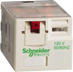 Schneider Electric - 3,750 VA Power Rating, Electromechanical Plug-in General Purpose Relay - 15 Amp at 250 VAC & 28 VDC, 3CO, 120 VAC - All Tool & Supply