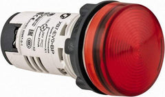 Schneider Electric - 24 V Red Lens LED Pilot Light - Round Lens, Screw Clamp Connector, 29mm Wide - All Tool & Supply