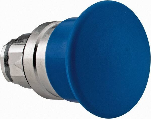 Schneider Electric - 22mm Mount Hole, Extended Mushroom Head, Pushbutton Switch Only - Round, Blue Pushbutton, Nonilluminated, Momentary (MO) - All Tool & Supply