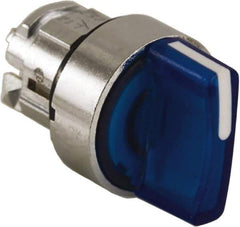 Schneider Electric - 22mm Mount Hole, 3 Position, Handle Operated, Selector Switch - Blue, Maintained (MA), Illuminated, Shock, Vibration and Water Resistant - All Tool & Supply