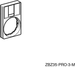 Schneider Electric - Rectangular, Legend Plate - Blank - 22mm Hole Diameter, 30mm Wide x 50mm High - All Tool & Supply