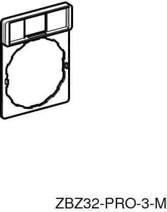 Schneider Electric - Rectangular, Legend Plate - Blank - 22mm Hole Diameter, 30mm Wide x 40mm High - All Tool & Supply