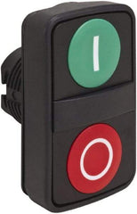 Schneider Electric - 22mm Mount Hole, Flush, Pushbutton Switch Only - Rectangle, Green and Red Pushbutton, Nonilluminated, Momentary (MO), On-Off, Shock and Vibration Resistant - All Tool & Supply