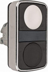 Schneider Electric - 22mm Mount Hole, Flush, Pushbutton Switch Only - Rectangle, White and Black Pushbutton, Nonilluminated, Momentary (MO), On-Off, Shock and Vibration Resistant - All Tool & Supply