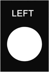 Schneider Electric - Rectangular, PVC Legend Plate - Left - Black Background, White Letters, 22mm Hole Diameter, 30mm Wide x 40mm High - All Tool & Supply