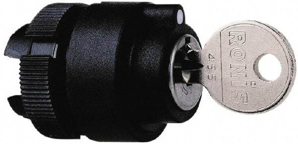 Schneider Electric - 22mm Mount Hole, 2 Position, Key Operated, Selector Switch Only - Black, Maintained (MA), Shock and Vibration Resistant - All Tool & Supply