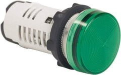 Schneider Electric - 120 VAC Green Lens LED Pilot Light - Round Lens, Screw Clamp Connector, 29mm Wide, Shock Resistant, Vibration Resistant - All Tool & Supply