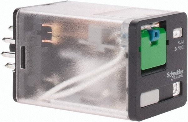 Schneider Electric - Octal Electromechanical Plug-in General Purpose Relay - 10 Amp at 240 V, 3PDT, 24 VDC, 35mm Wide x 56mm High x 35.4mm Deep - All Tool & Supply