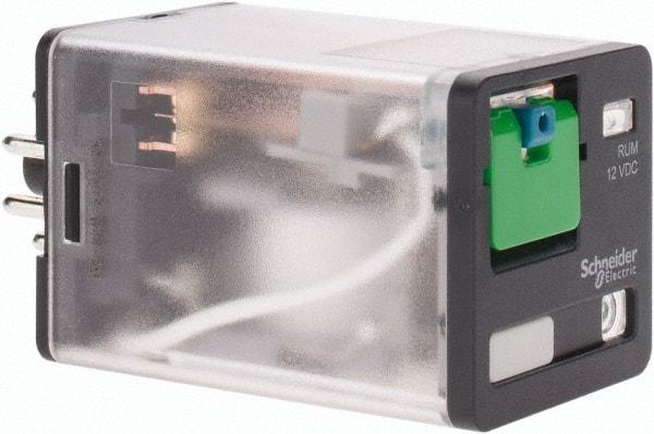 Schneider Electric - Octal Electromechanical Plug-in General Purpose Relay - 10 Amp at 240 V, DPDT, 12 VDC, 35mm Wide x 56mm High x 35.4mm Deep - All Tool & Supply