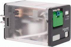 Schneider Electric - Octal Electromechanical Plug-in General Purpose Relay - 10 Amp at 240 V, DPDT, 24 VDC, 35mm Wide x 56mm High x 35.4mm Deep - All Tool & Supply