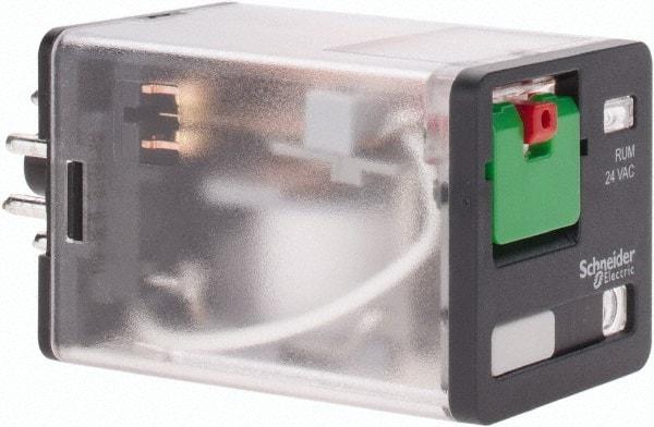 Schneider Electric - 3 at 60 Hz VA Power Rating, Octal Electromechanical Plug-in General Purpose Relay - 10 Amp at 277 VAC & 30 VDC, DPDT, 24 VAC, 35mm Wide x 56mm High x 35.4mm Deep - All Tool & Supply