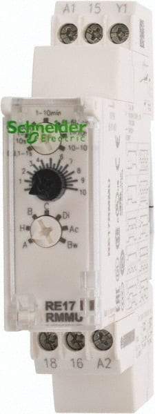 Schneider Electric - 100 hr Delay, Multiple Range SPDT Time Delay Relay - 8 Contact Amp, 24 to 240 VAC/VDC, Selector Switch - All Tool & Supply