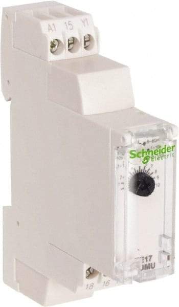 Schneider Electric - 100 hr Delay, Multiple Range SPDT Time Delay Relay - 8 Contact Amp, 24 VDC & 24 to 240 VAC, Selector Switch - All Tool & Supply