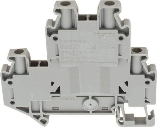 Schneider Electric - 2 Poles, 800 Volt, 36 Amp, -40 to 266°F, DIN Rail Mount, Polyamide Passthrough Terminal Block - 4 Contacts, 26 to 10 AWG Compatibility, 65mm High - All Tool & Supply