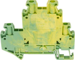 Schneider Electric - 1 Pole, 1,000 Volt, -40 to 266°F, DIN Rail Mount, Polyamide Grounding Terminal Block - 4 Contacts, 26 to 12 AWG Compatibility, 65mm High - All Tool & Supply