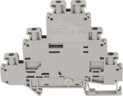 Schneider Electric - 3 Poles, 500 Volt, 24 Amp, -40 to 266°F, DIN Rail Mount, Polyamide Passthrough Terminal Block - 6 Contacts, 26 to 12 AWG Compatibility, 77-1/2mm High - All Tool & Supply