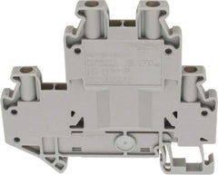 Schneider Electric - 2 Poles, 500 Volt, 28 Amp, -40 to 266°F, DIN Rail Mount, Polyamide Passthrough Terminal Block - 4 Contacts, 26 to 12 AWG Compatibility, 65mm High - All Tool & Supply