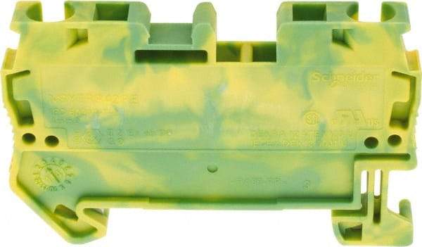 Schneider Electric - 1 Pole, 1,000 Volt, -40 to 266°F, DIN Rail Mount, Polyamide Grounding Terminal Block - 2 Contacts, 28 to 10 AWG Compatibility, 36-1/2mm High - All Tool & Supply