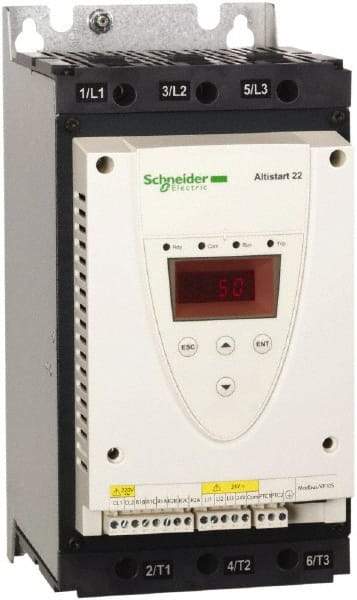 Schneider Electric - 62 Amp, 208 to 600 Coil VAC, 50/60 Hz, IEC Motor Starter - 1 Phase Hp: 15 at 208 Volt, 20 at 230 Volt, 3 Phase Hp: 40 at 460 Volt, 50 at 575 Volt - All Tool & Supply