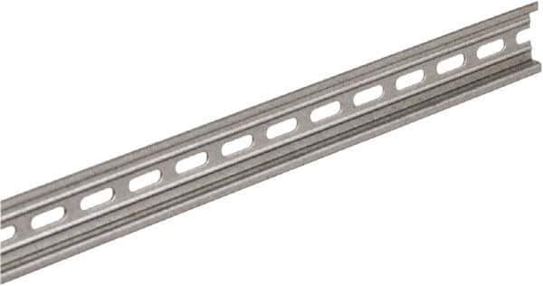 Square D - 1/2m Long x 0.3 Inch Wide x 1.38 Inch High x Steel DIN Rail - 0.04 Inch Thick - All Tool & Supply