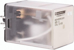 Square D - 8 Pins, 1 hp at 277 Volt & 1/3 hp at 120 Volt, 3 VA Power Rating, Octal Electromechanical Plug-in General Purpose Relay - 10 Amp at 250 VAC, DPDT, 12 VDC, 34.9mm Wide x 50.3mm High x 35.4mm Deep - All Tool & Supply