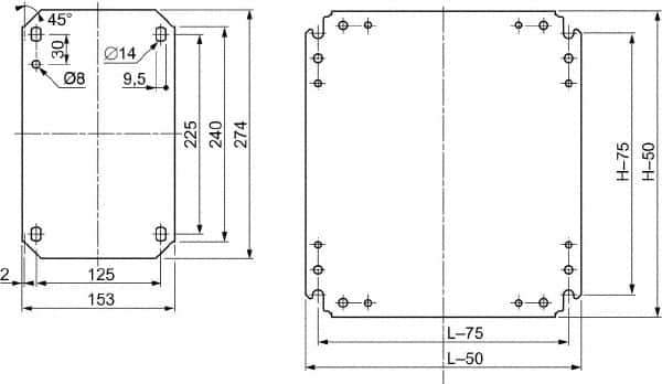 Schneider Electric - Electrical Enclosure Steel Mounting Plate - For Use with 400 (H) x 400 (W) Floor Standing Enclosure, RoHS Compliant, Includes Mounting Hardware & Mounting Plate - All Tool & Supply