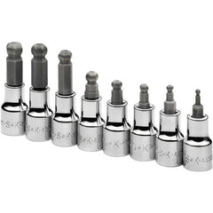 SK - 8 Piece 3/8" Drive Metric Ball Hex Bit Socket Set - All Tool & Supply