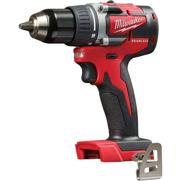 Milwaukee Tool - 18 Volt 1/2" Chuck Pistol Grip Handle Cordless Drill - 0-1800 RPM, Single-Sleeve Ratcheting Chuck, Reversible, Lithium-Ion Batteries Not Included - All Tool & Supply