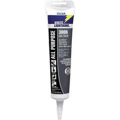 White Lightning - 5.5 oz Tube Clear Acrylic & Latex Sealant - -30 to 180°F Operating Temp, 45 min Tack Free Dry Time, 5 to 7 Days Full Cure Time - All Tool & Supply