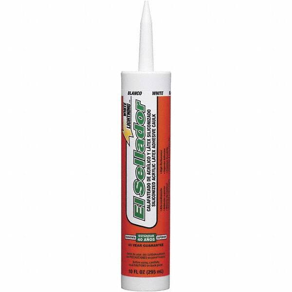 White Lightning - 10 oz Tube White Acrylic & Latex Sealant - -30 to 180°F Operating Temp, 30 min Tack Free Dry Time, 5 to 7 Days Full Cure Time - All Tool & Supply