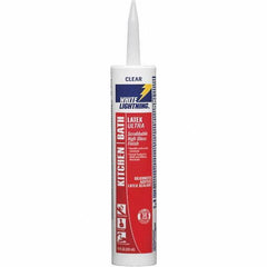 White Lightning - 10 oz Tube Clear Acrylic & Latex Sealant - -30 to 180°F Operating Temp, 45 min Tack Free Dry Time, 5 to 7 Days Full Cure Time - All Tool & Supply