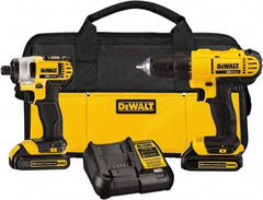 DeWALT - 20 Volt Cordless Tool Combination Kit - Includes 1/2" Drill/Driver & 1/4" Impact Driver, Lithium-Ion Battery Included - All Tool & Supply