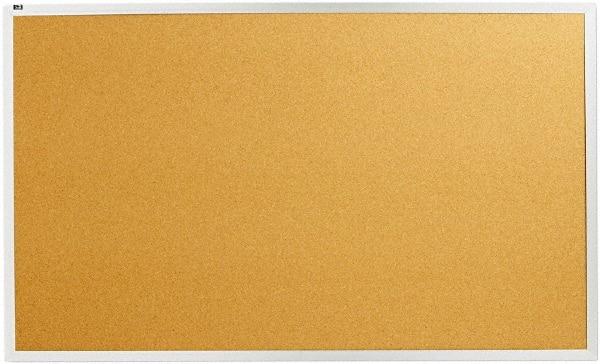 Quartet - 60" Wide x 36" High Open Cork Bulletin Board - Natural Cork over Fiberboard, Aluminum Frame - All Tool & Supply