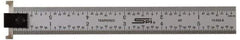 SPI - 24" Long, 1/64, 1/32" and 0.5, 1mm Graduation, Tool Steel Rule - English/Metric Graduation Style, 1-1/8" Wide, Silver, Satin Chrome Finish - All Tool & Supply