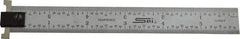 SPI - 6" Long, 1/64, 1/32" and 0.5, 1mm Graduation, Tool Steel Rule - English/Metric Graduation Style, 3/4" Wide, Silver, Satin Chrome Finish - All Tool & Supply