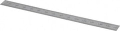 SPI - 6" Long, 1/64, 1/32" and 0.5, 1mm Graduation, Flexible Steel Rule - English/Metric Graduation Style, 1/2" Wide, Silver, Satin Chrome Finish - All Tool & Supply